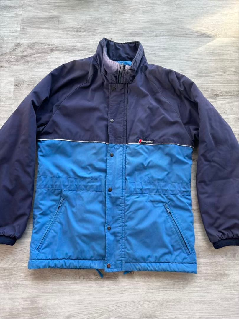 449 希少 80s ヴィンテージ バーグハウス 中綿ジャケットバイカラーブルー