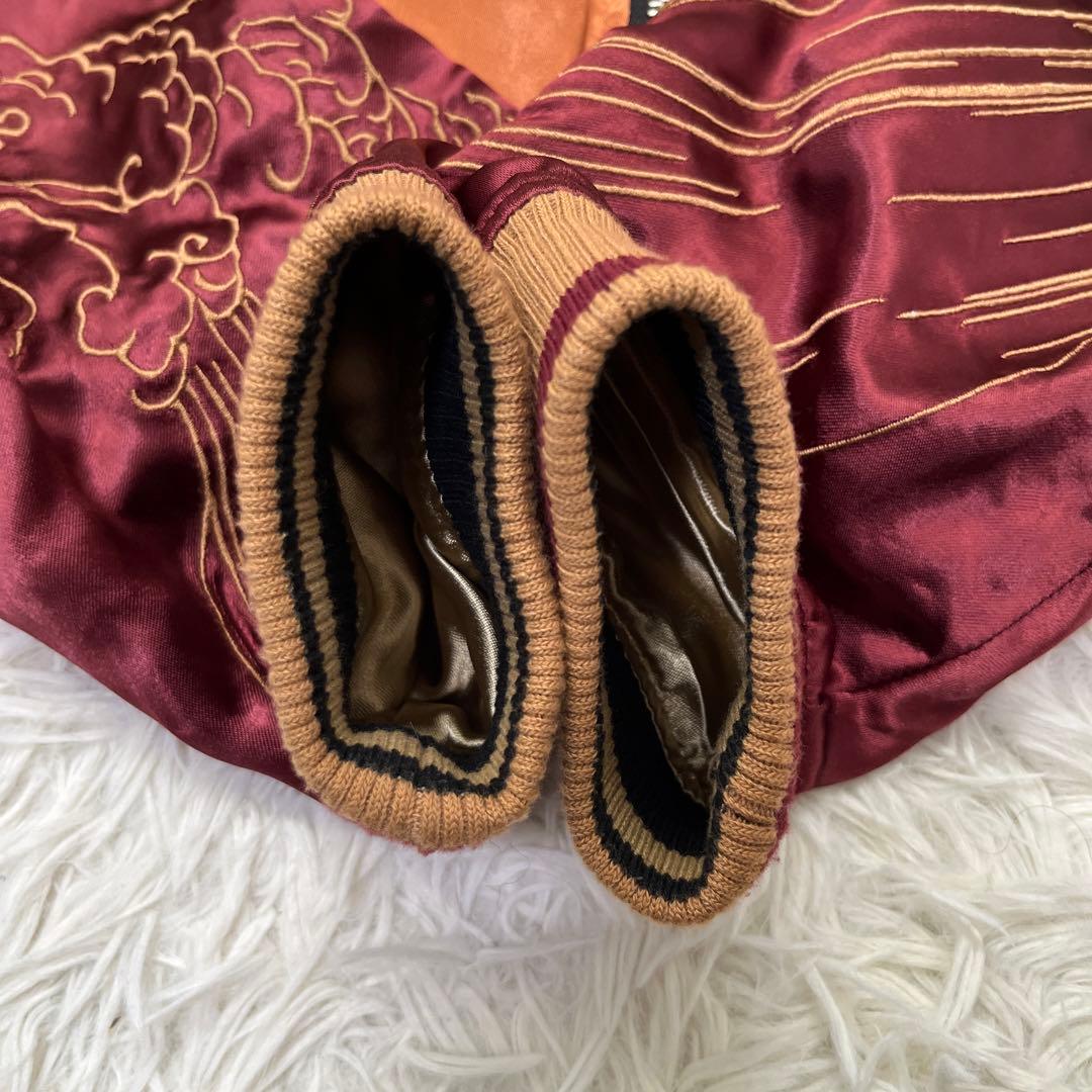 絡繰魂 スカジャン 風神 雷神 リバーシブル 刺繍