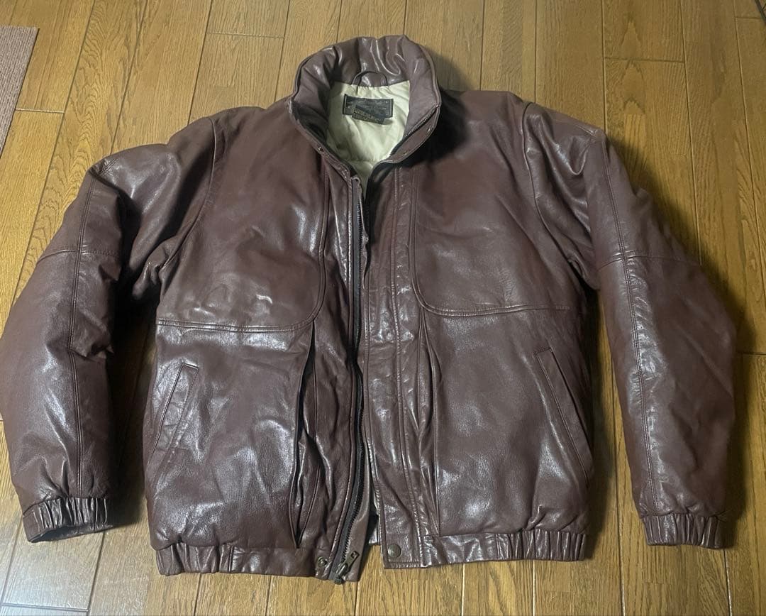 みかエディーバウアー　レザーグースダウン　ブラウン　希少Mサイズ