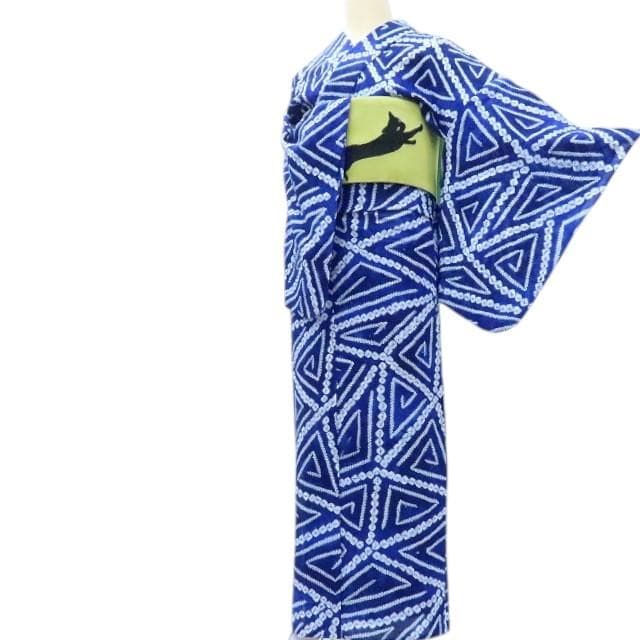 専用Y3377◆有松鳴海絞り 綿 背・胸当て付 手縫い仕立て 高級浴衣