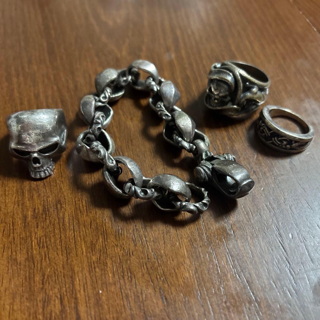 4点セットRat Race.Chrome Hearts製、リング。　サイズ20号