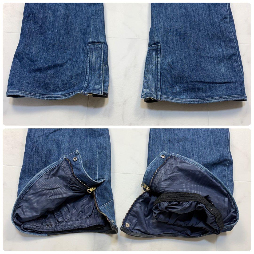 ボルコム　スノボーウェア　デニムパンツ　フレア　GENUINE 青 M ロゴ刺繍