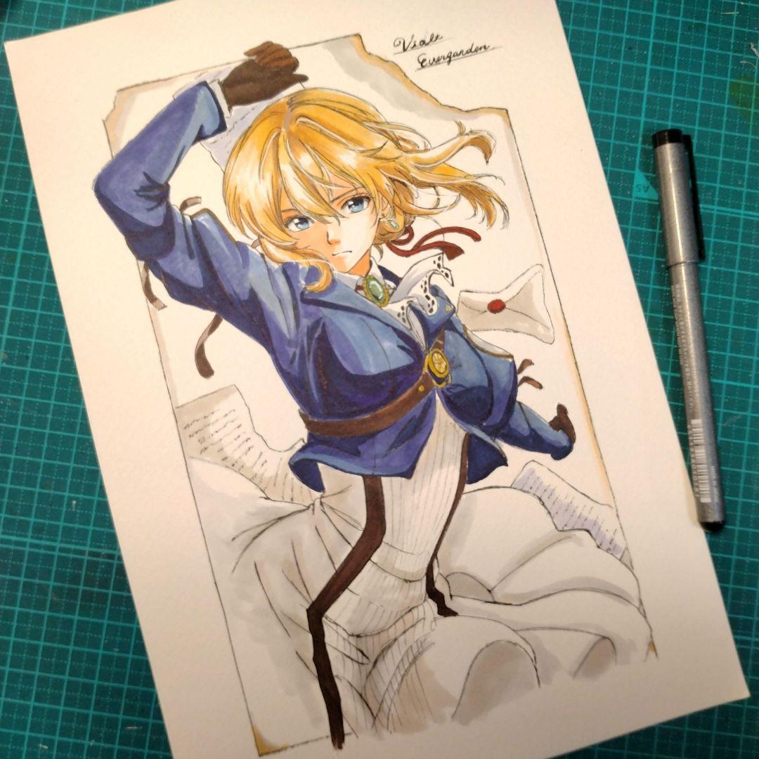 海*ん様 海老さんページ　手描きイラストA4