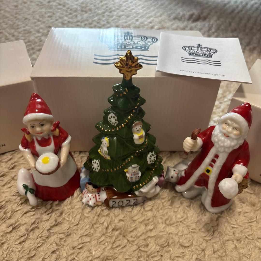 ◎m8◎新品 ロイヤルコペンハーゲン サンタクリスマスツリーワイフセット