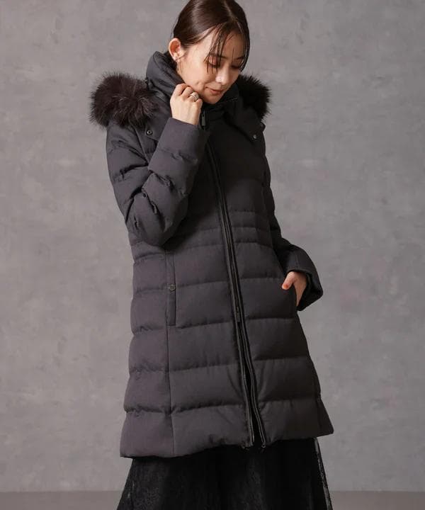 【新品】NANO UNIVERSE 西川ダウン/サージロングダウン/チャコールM