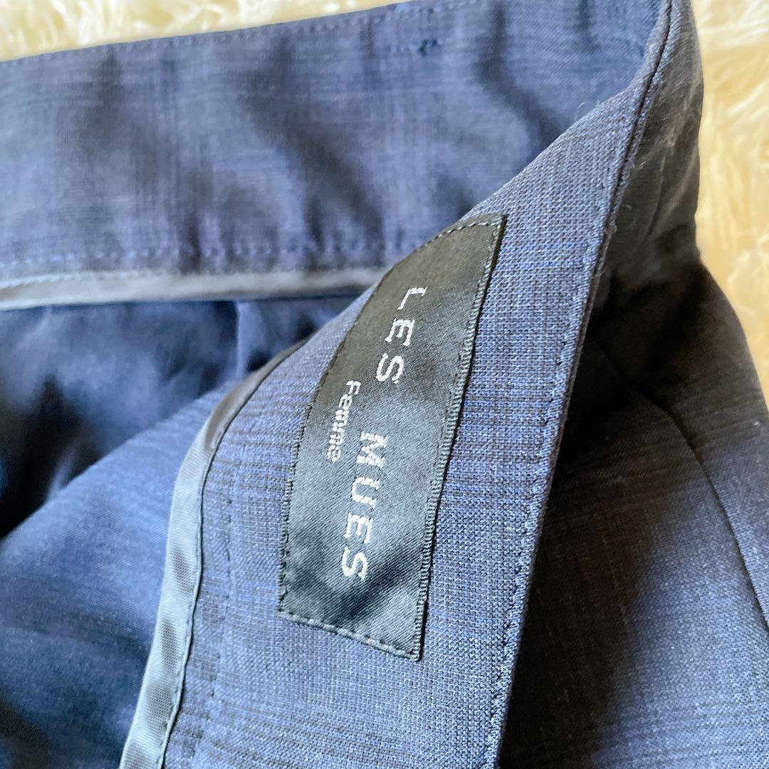 タグ付き LES MUES パンツスーツ ウォッシャブル ネイビー 13号