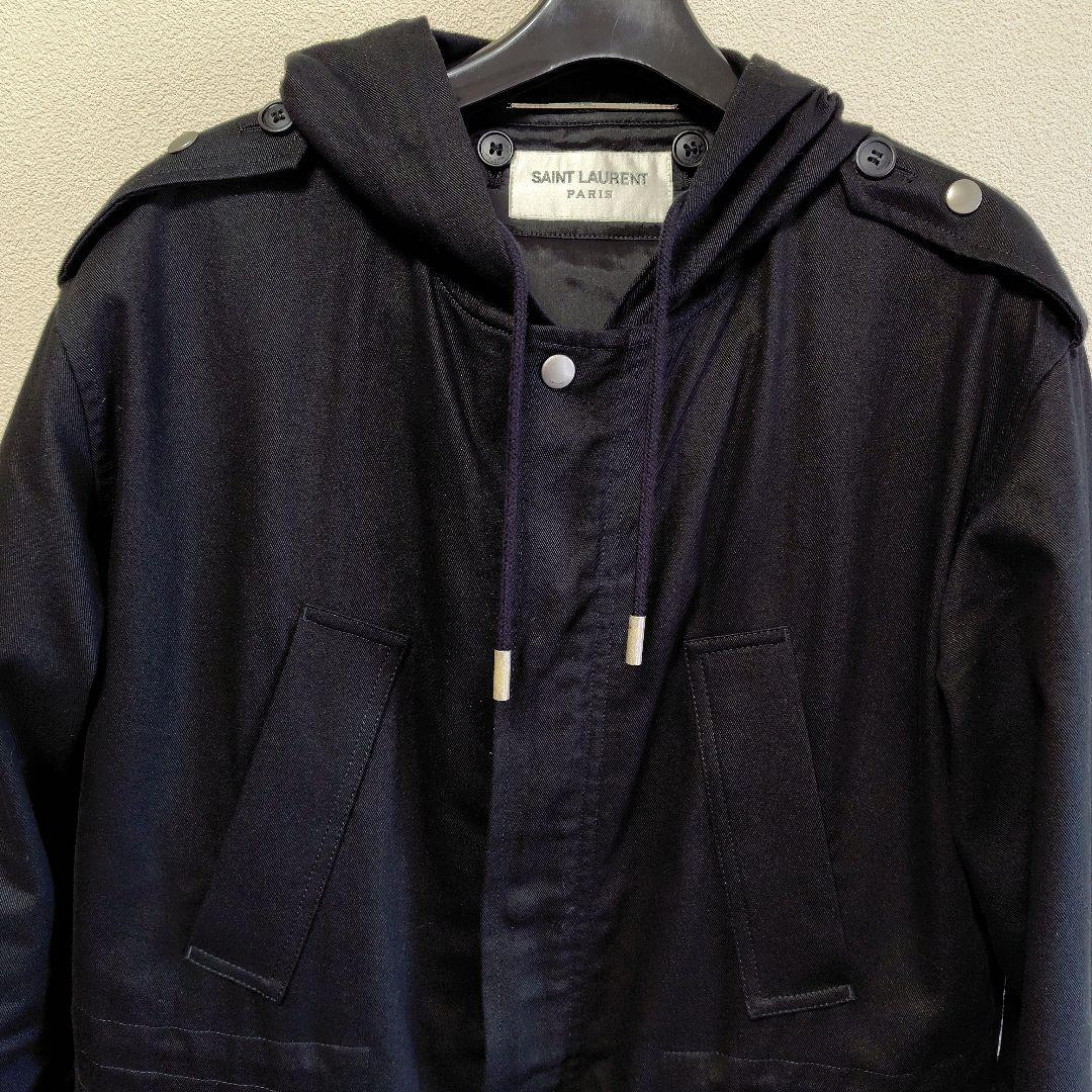 ユ*ー様 SAINT LAURENT PARIS 黒 モッズコートケリング