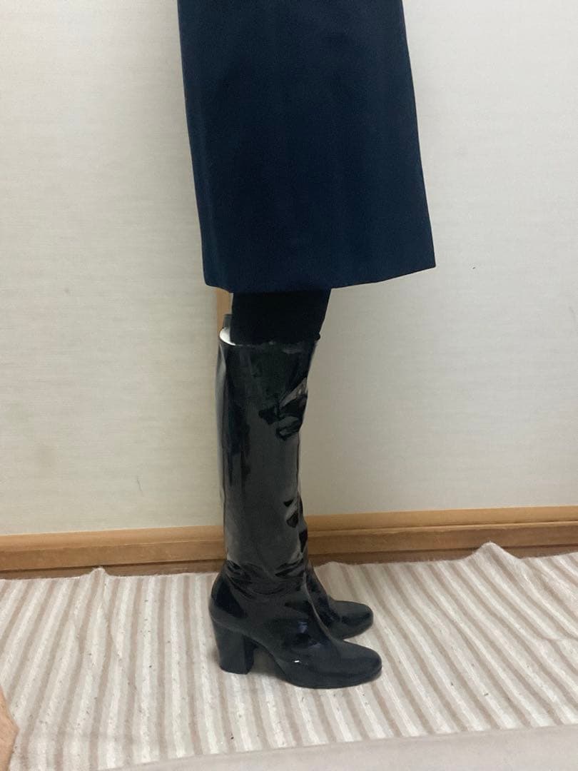 専用CHANEL ブラック パテントレザー ロングブーツ３７(23、5〜24cm