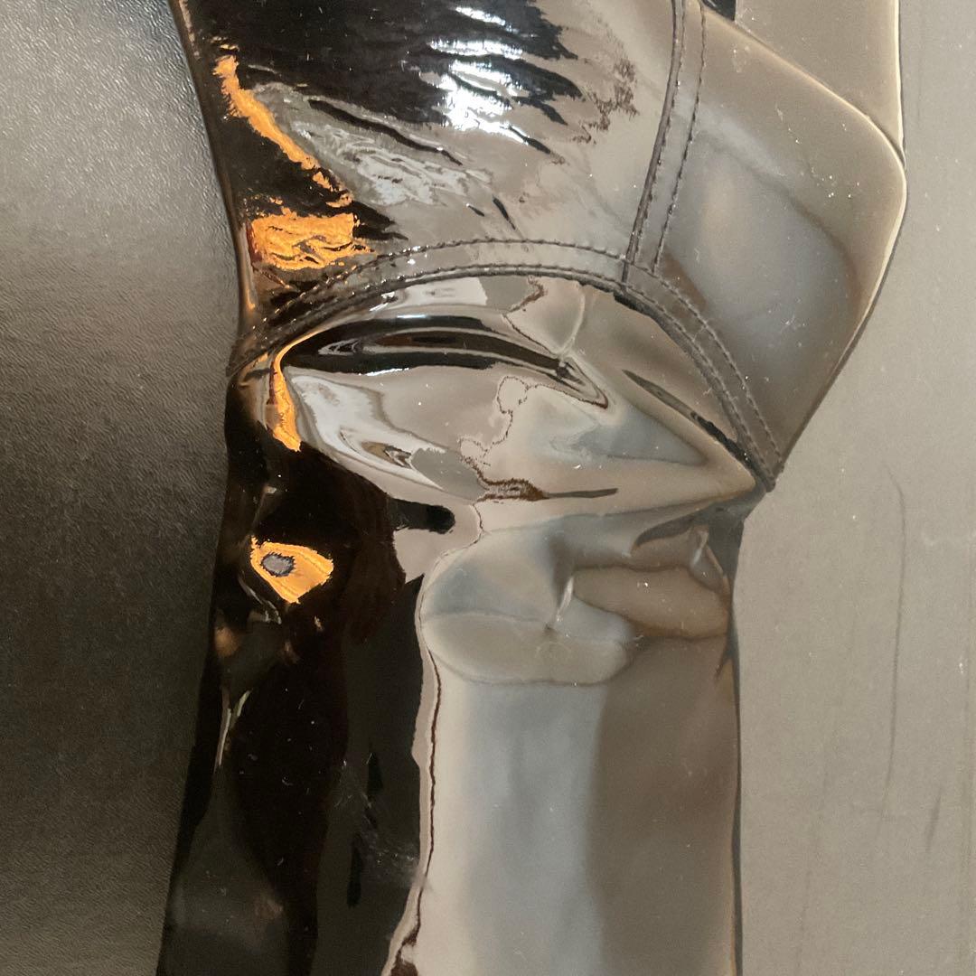 専用CHANEL ブラック パテントレザー ロングブーツ３７(23、5〜24cm