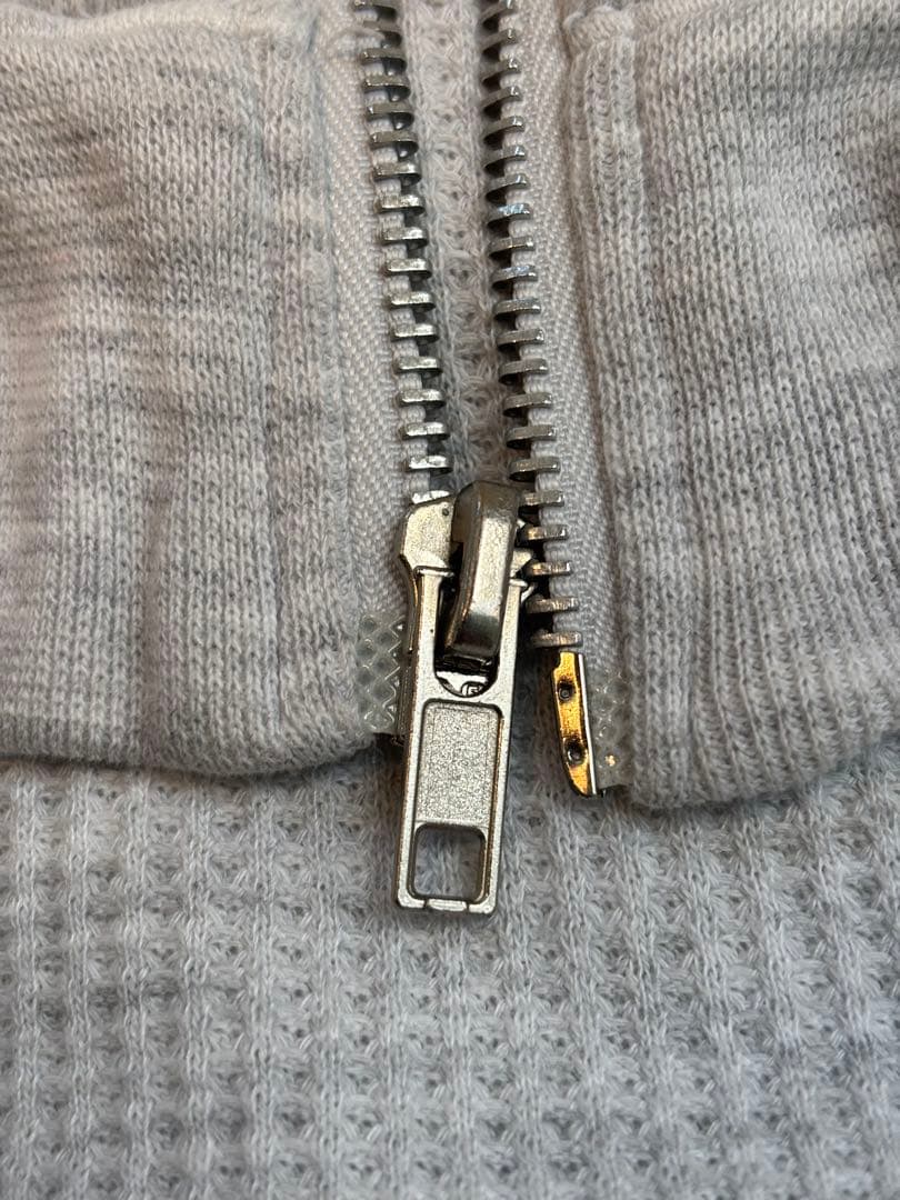 Lee リー 無地 裏サーマル ダブルフェイス ジップパーカー グレー