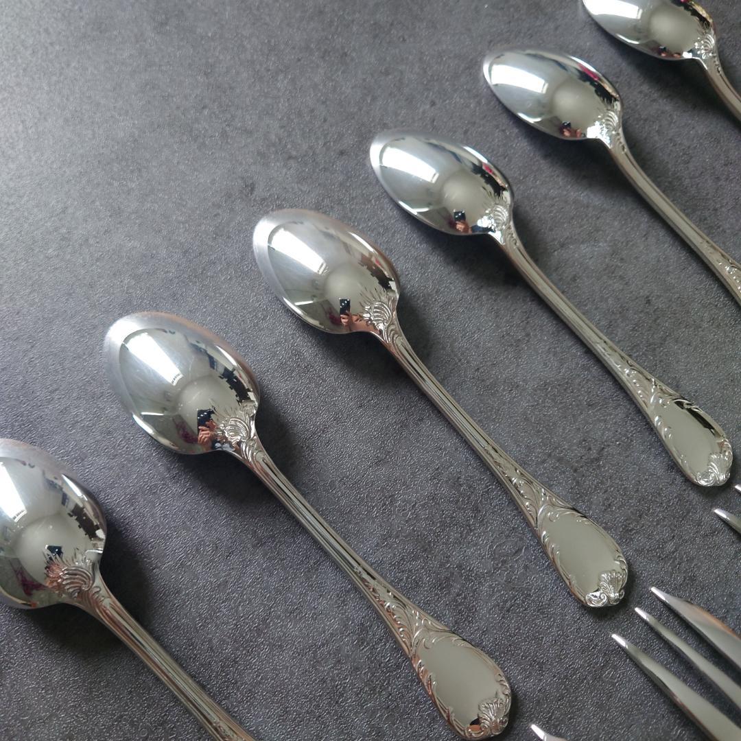 極美品 クリストフル マルリー ケーキフォーク コーヒースプーン 12点 箱付き