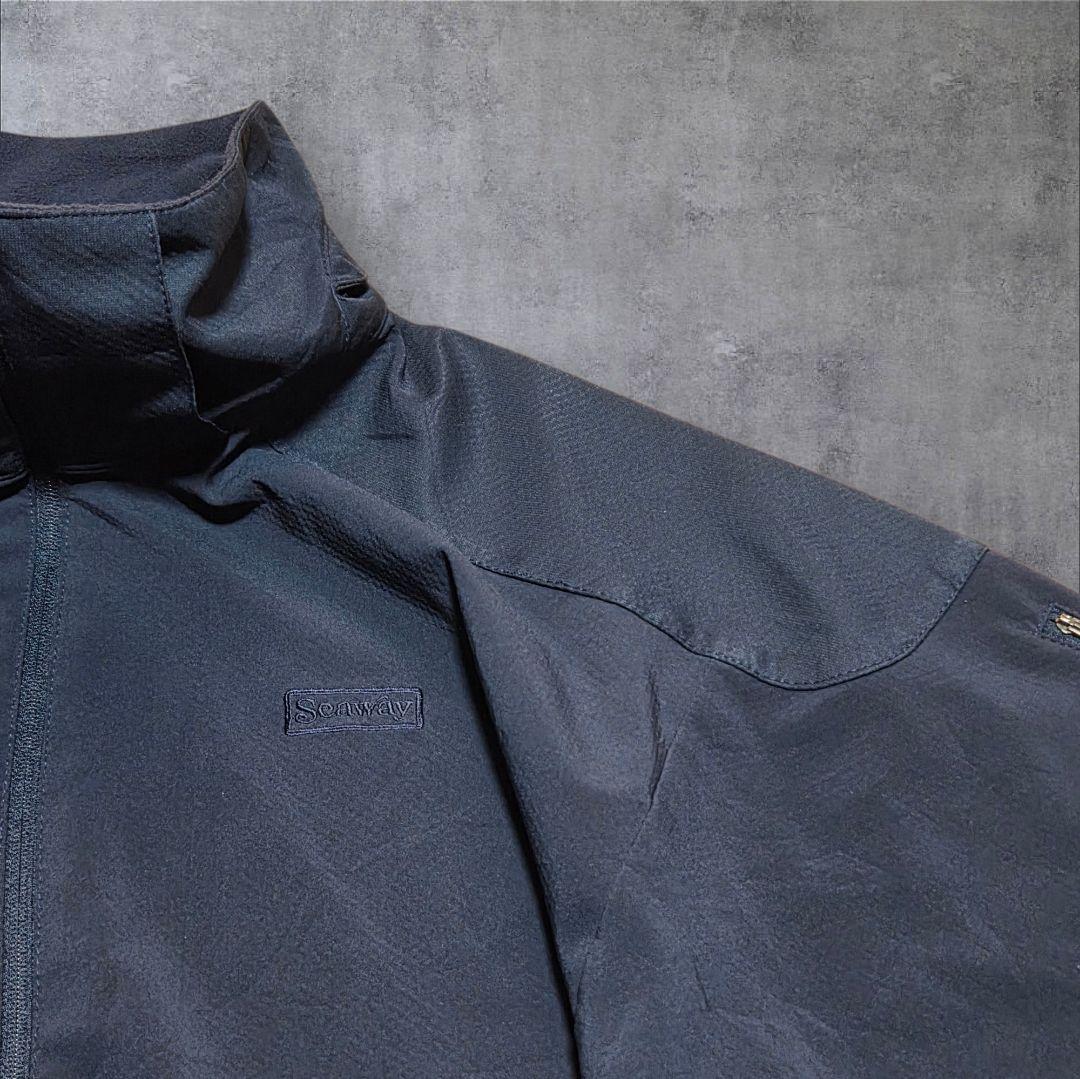 希少Tri-MountainソフトシェルジャケットSeaway企業ネイビードロコ