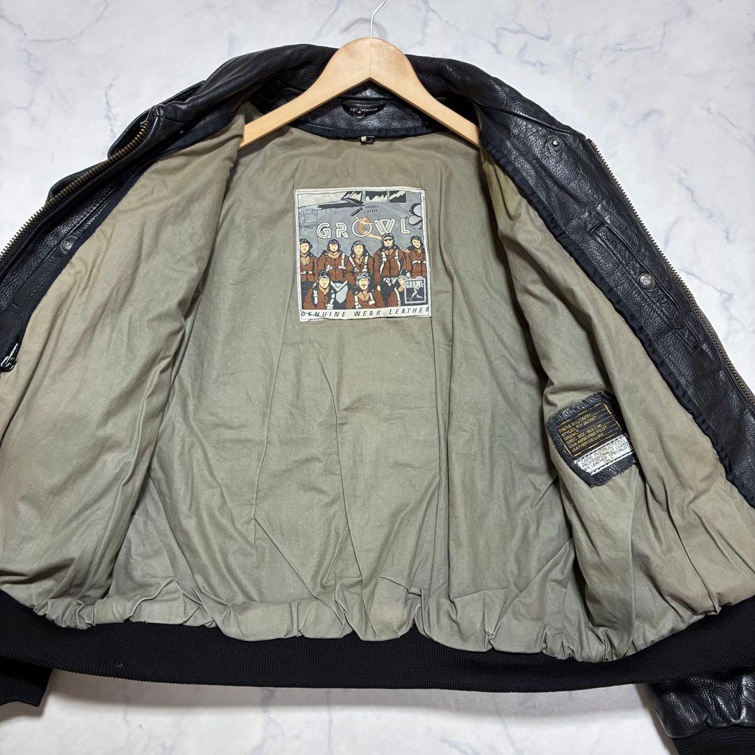 VINTAGE レザージャケット A-2 フライトジャケット ブラック (54)