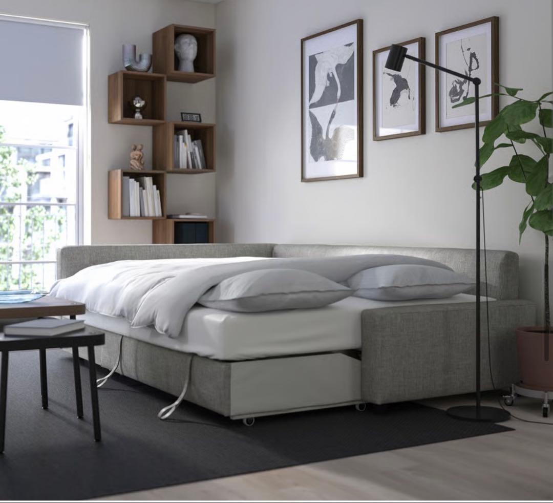 IKEA フリーヘーテン　L字型ファブリックソファ