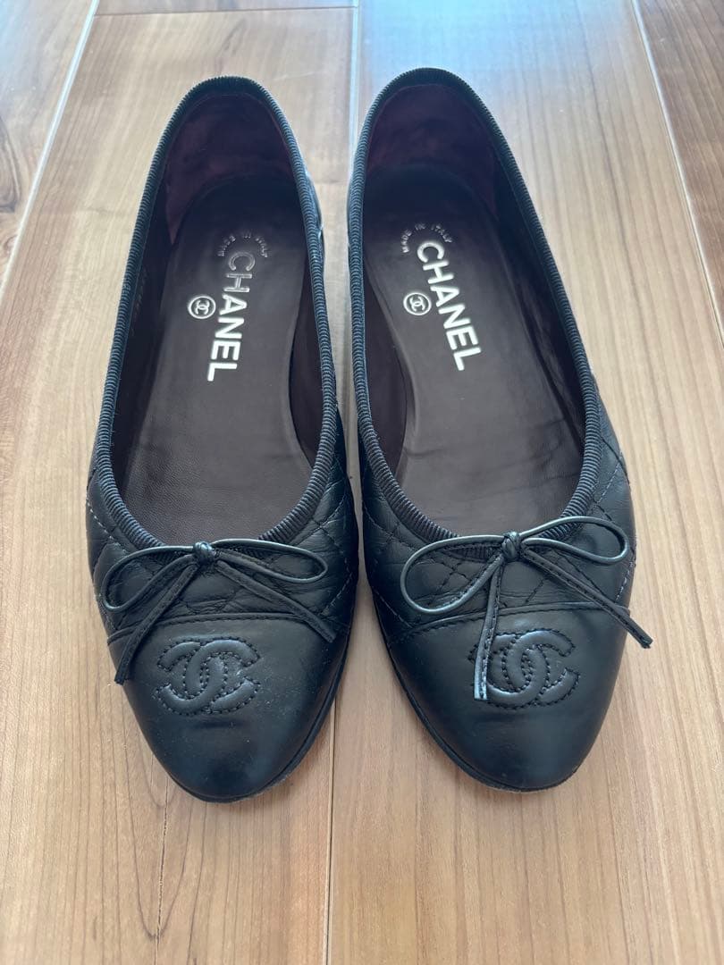 美品【CHANEL シャネル】バレリーナ 35.5(22.5センチ) 保存袋付