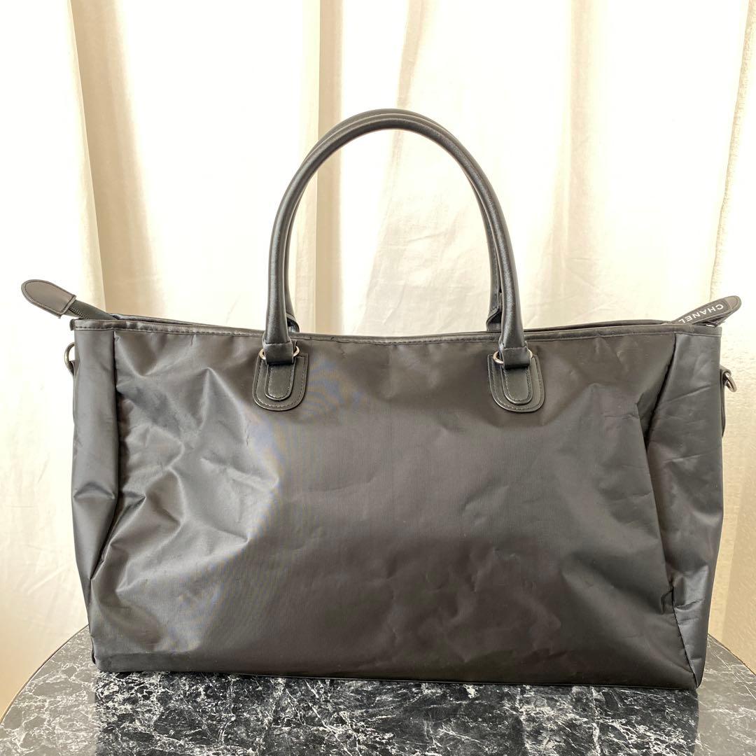 CHANEL シャネル ボストンバッグ ナイロン 黒 ノベルティ