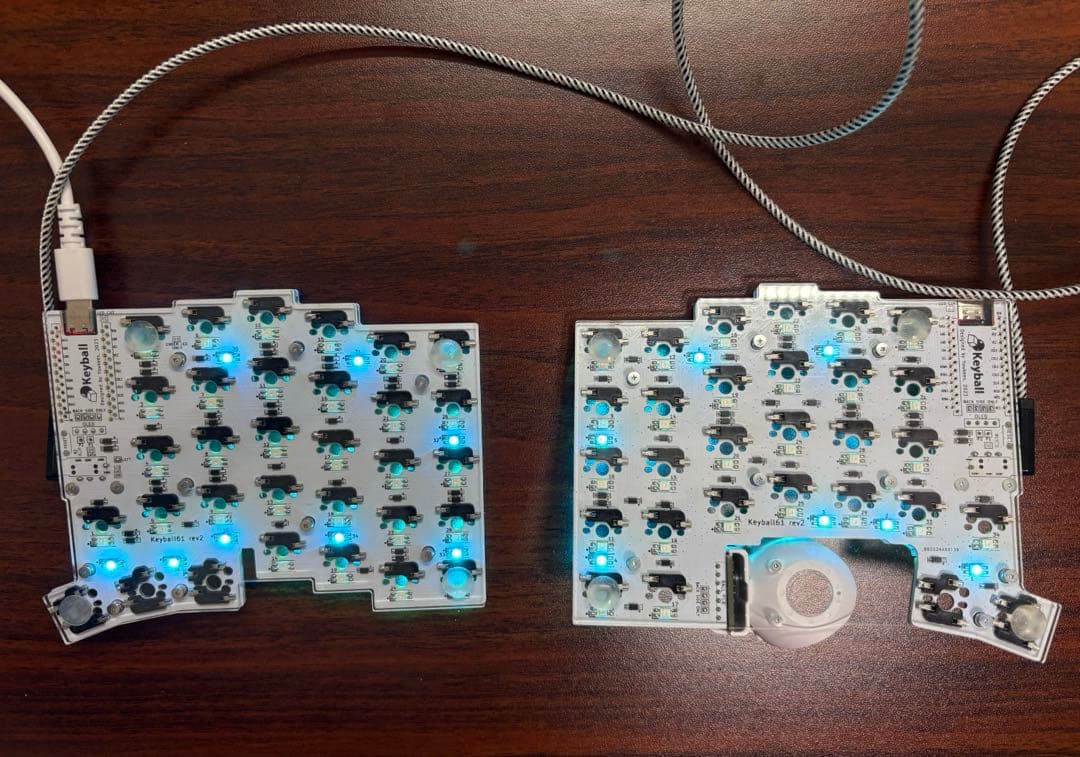 Keyball61 親指ロープロ対応 組立済（キースイッチ、トラックボール無）