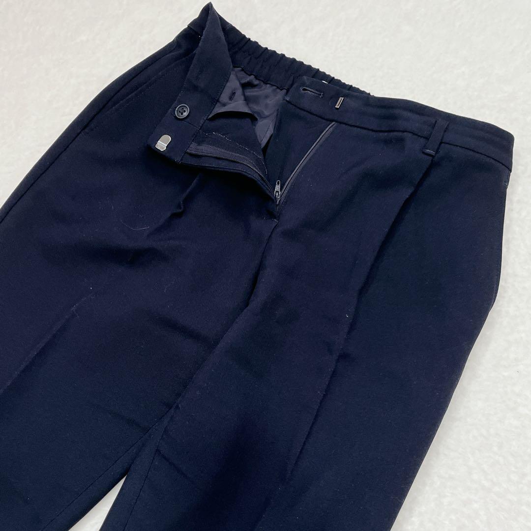 プラステ セットアップ ノーカラー テーパードパンツ【M】紺 1B 洗える