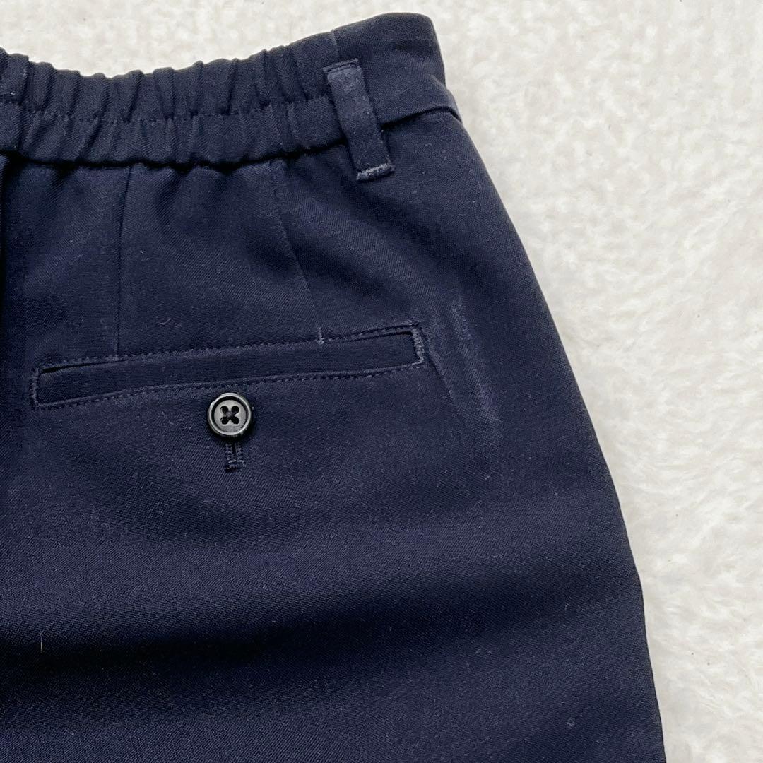 プラステ セットアップ ノーカラー テーパードパンツ【M】紺 1B 洗える