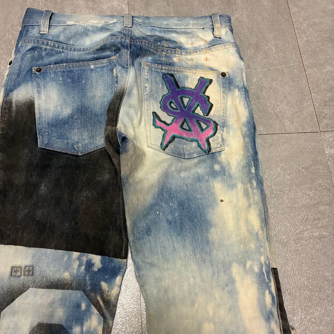 【極美品】ksubi ペイントデニムパンツ ストレッチ Y2K 28