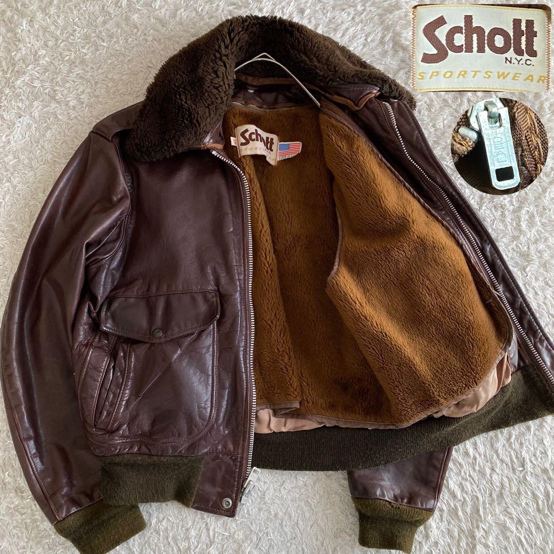 80s/42 SCHOTT 184SM G-1 ボアライナー IDEAL 白タグ