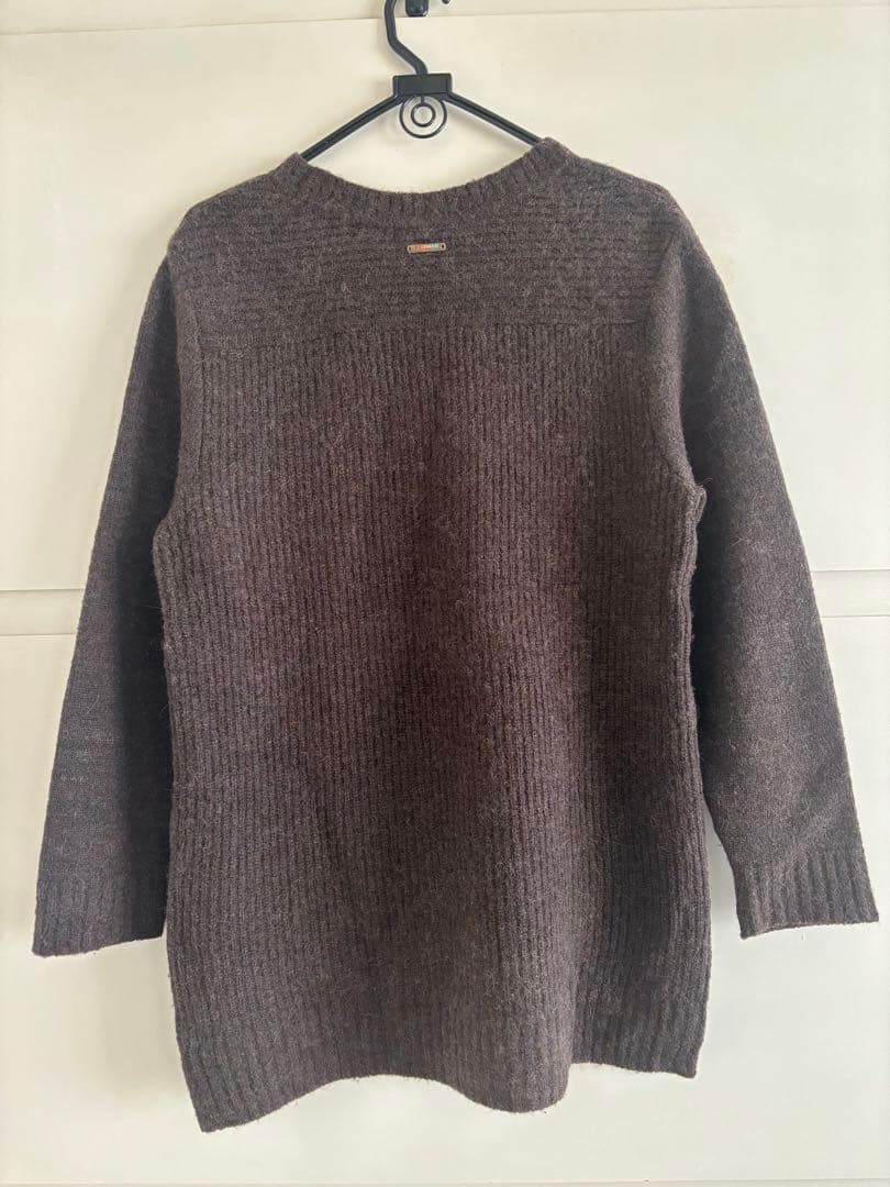 レオナール　ブラウン 長袖ニットセーター