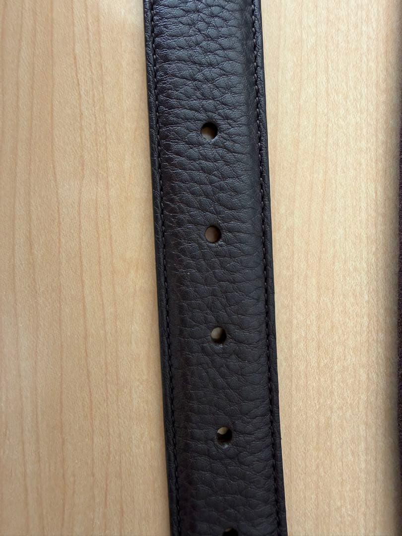 GUCCI 3連バックル レザーベルト 保存袋付き