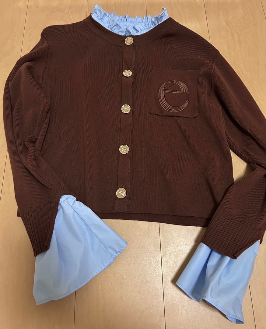 Attached collar ニットカーディガン