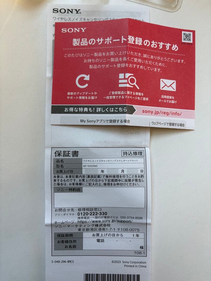 ソニー WF-1000XM5 ブラック 付属品完備 ワイヤレスイヤホン SONY