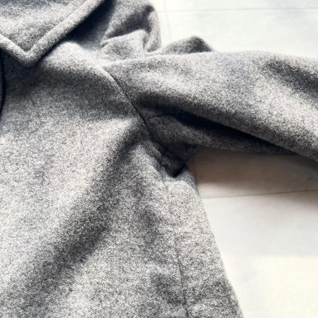 【美品】MAX MARA ビッグカラー ショートコート L くるみボタン