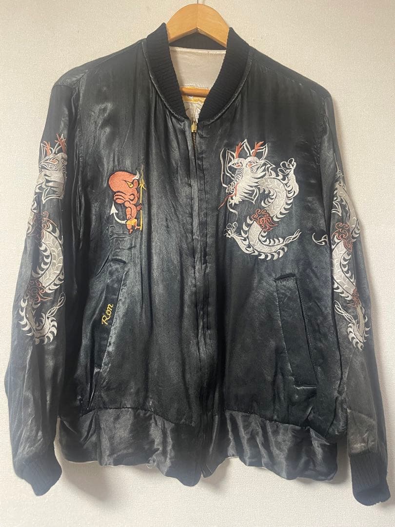 80s〜90s ベトジャン　スーベニアジャケット　レッドデビル　リバーシブル