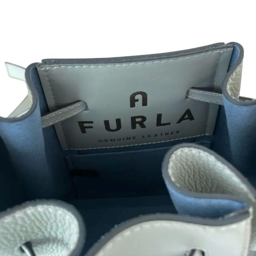 美品　FURLA フルラ　ミアステラ　ハンドバッグ　ショルダーバッグ　グレー
