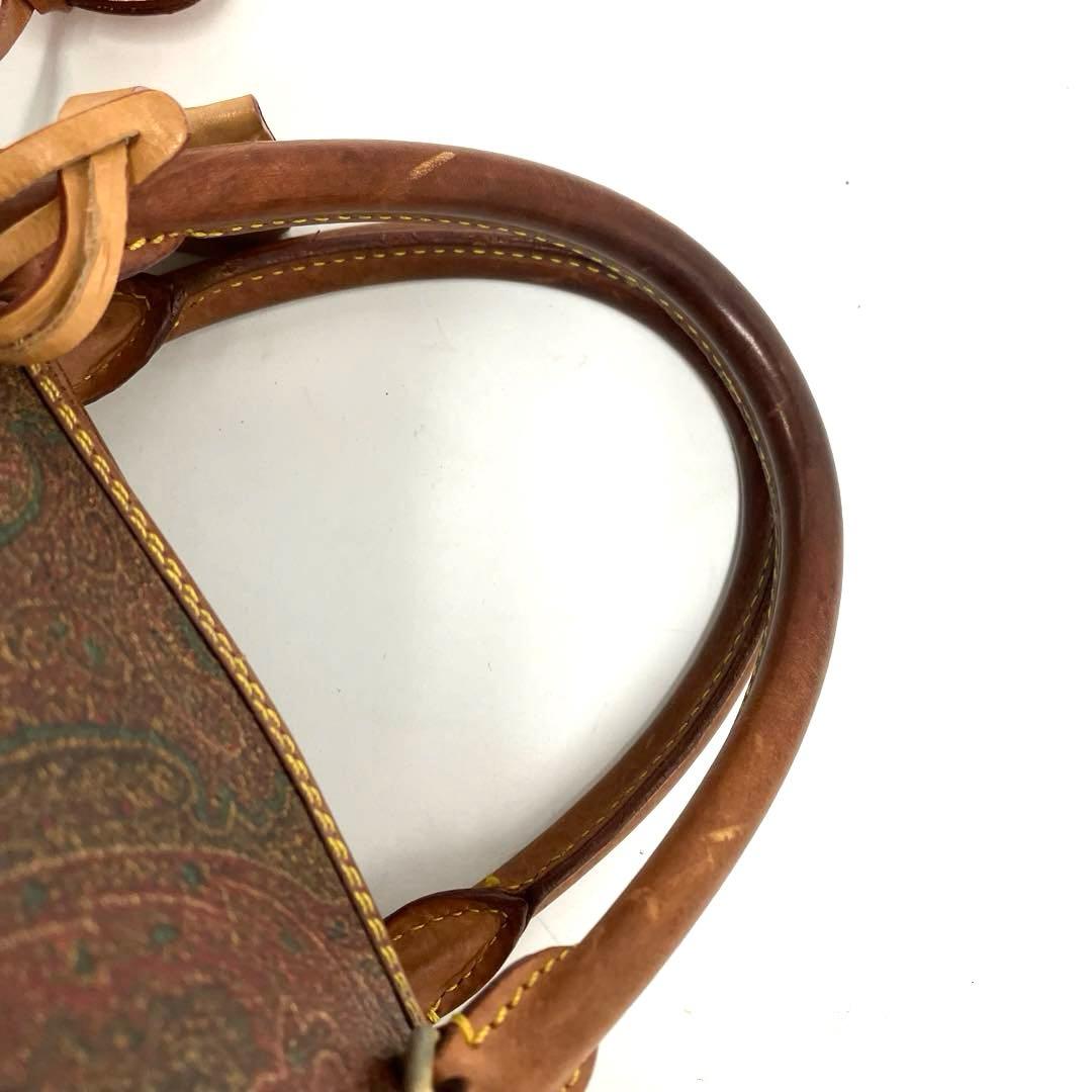 大人気☆ETRO☆エトロ☆ミニボストンバッグ☆レザー☆ペイズリー☆ブラウン！