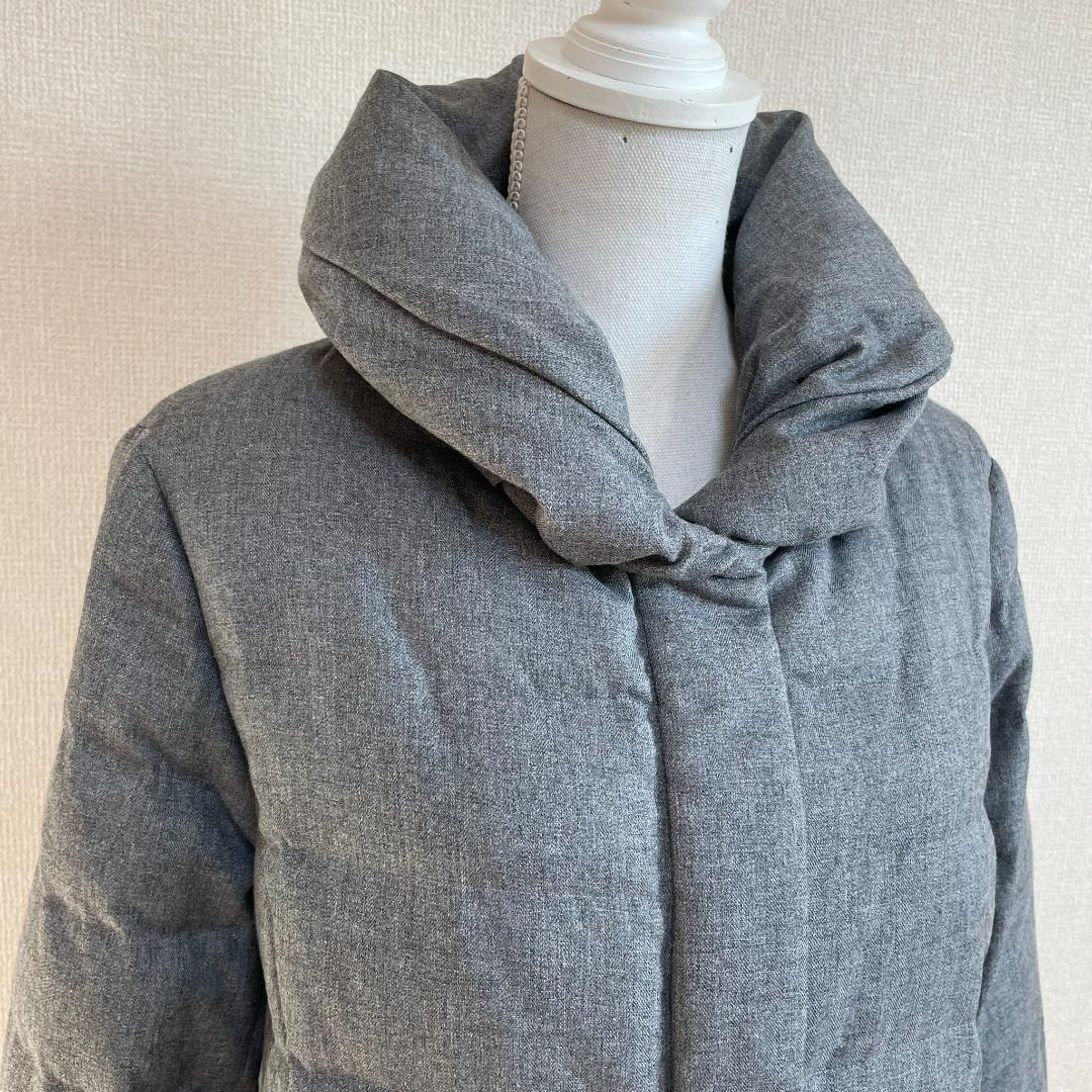 トランスワーク グレー ダウンコート 46 大きいサイズ 美品 秋冬 三陽商会