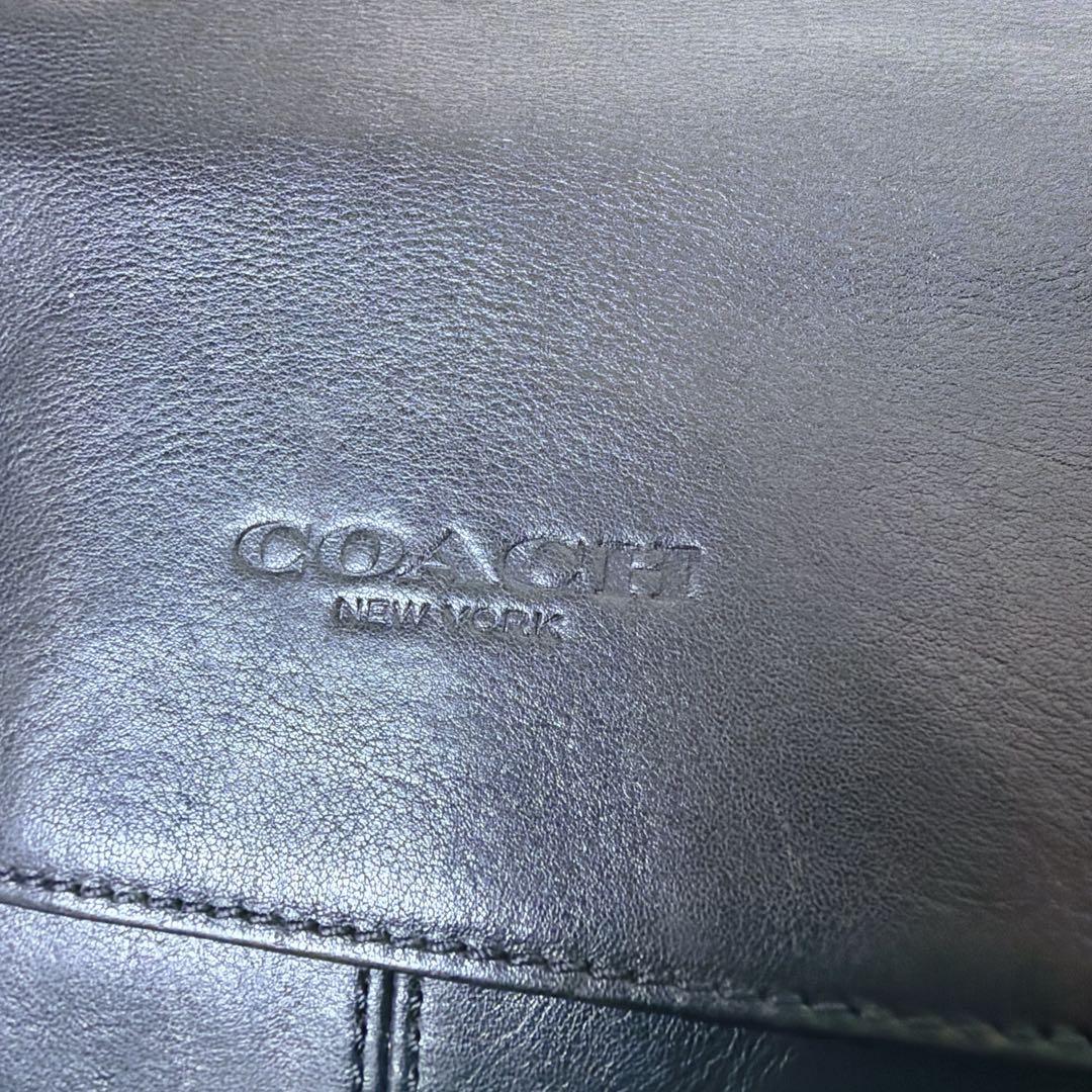 COACH オールレザー メッセンジャーバッグ フラップ メンズ ブラック
