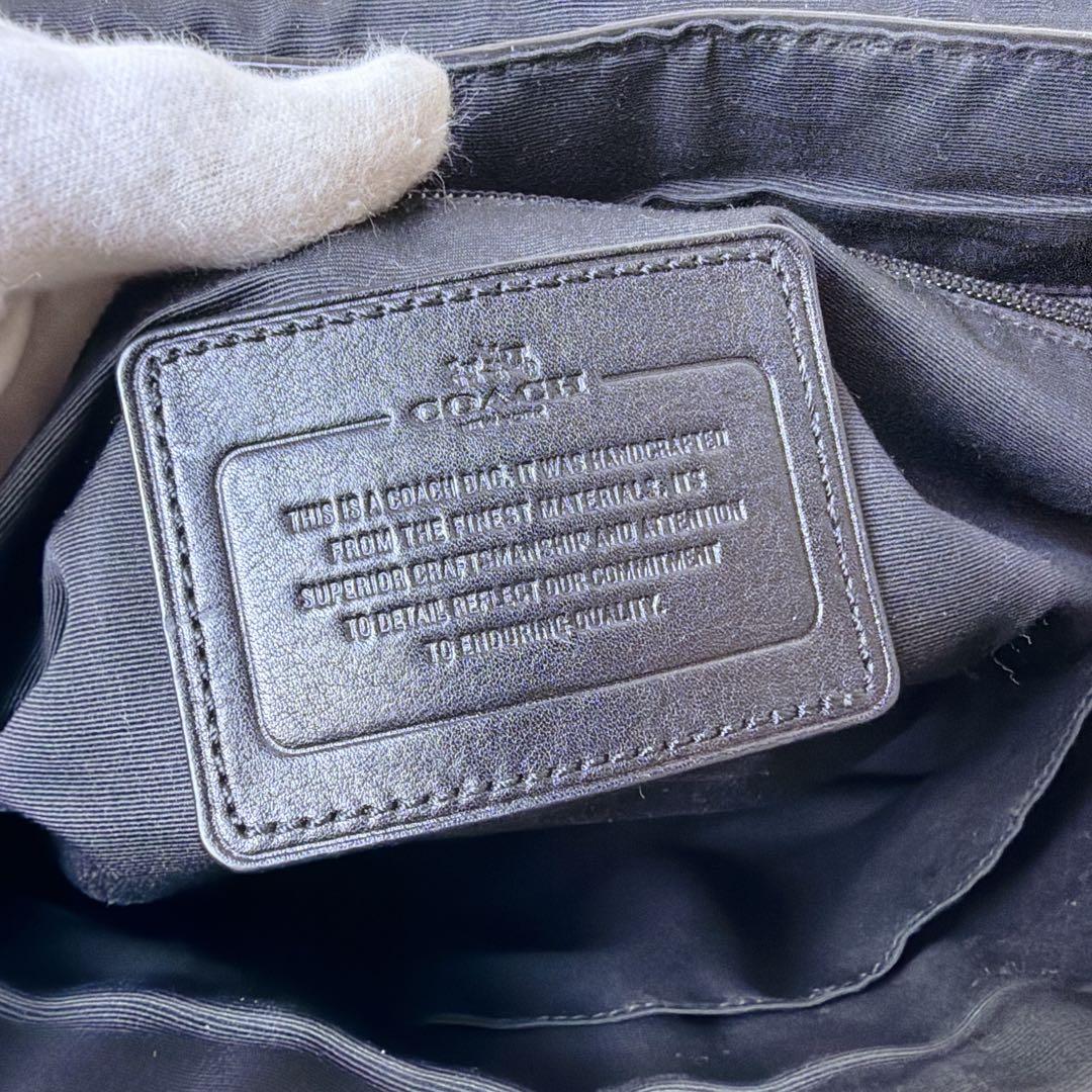 COACH オールレザー メッセンジャーバッグ フラップ メンズ ブラック