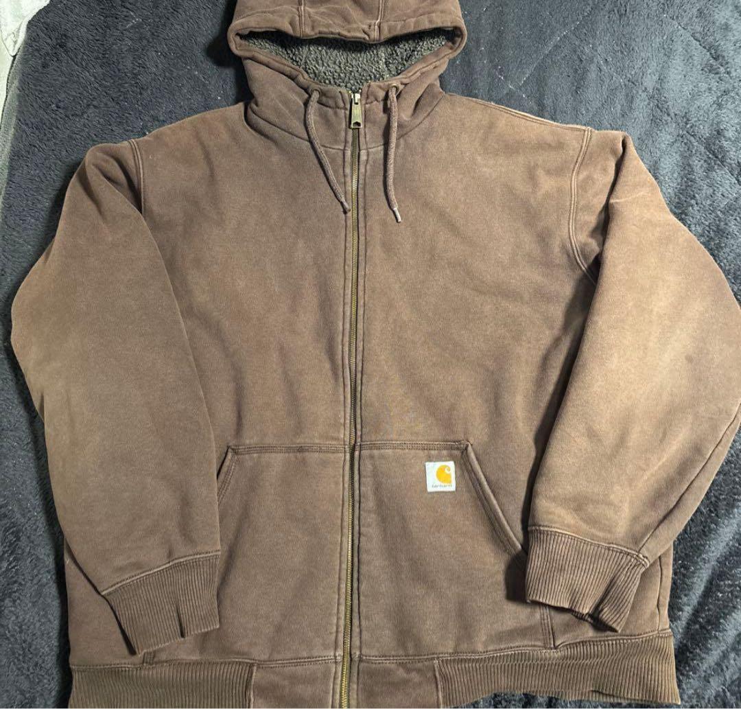 Carhartt ブラウン フリースパーカー Lサイズ