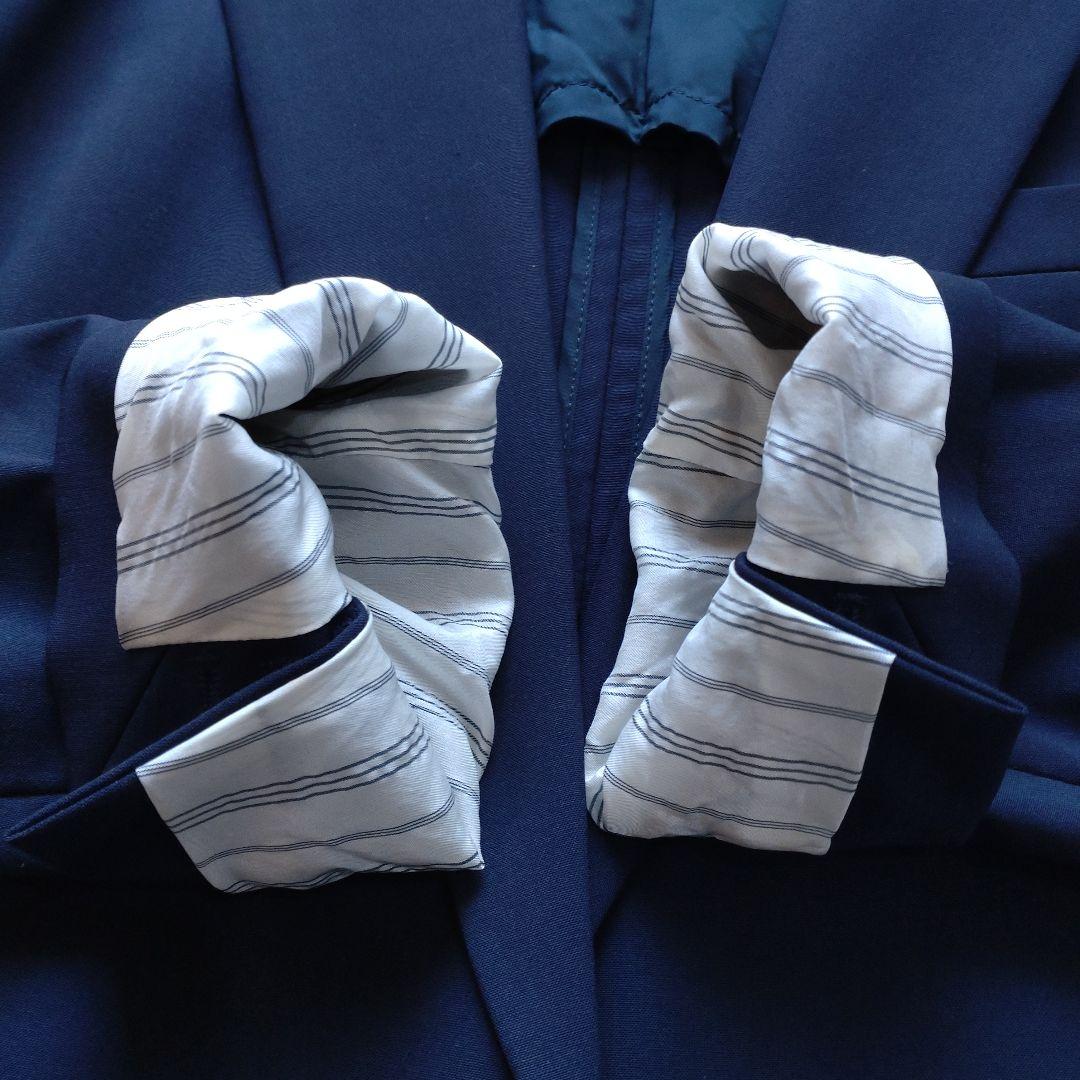 【大きいサイズ】Theory パンツスーツ セットアップ ネイビー ウール