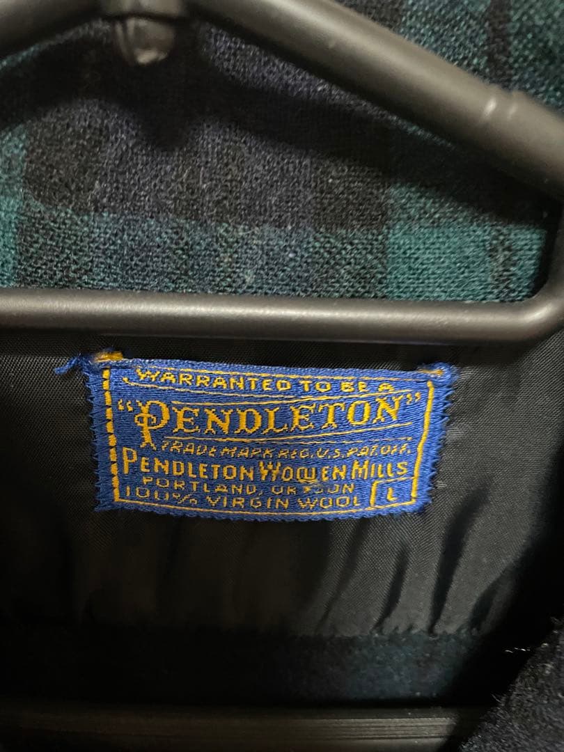 Pendleton ウールネルシャツ 黒と緑のチェック