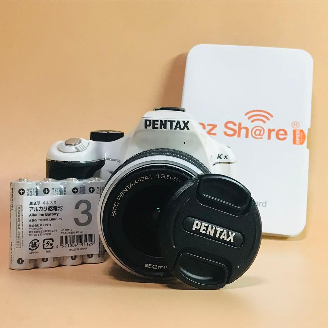 ペンタックス K-x 白　Wi-FiSDアダプター　電池付き