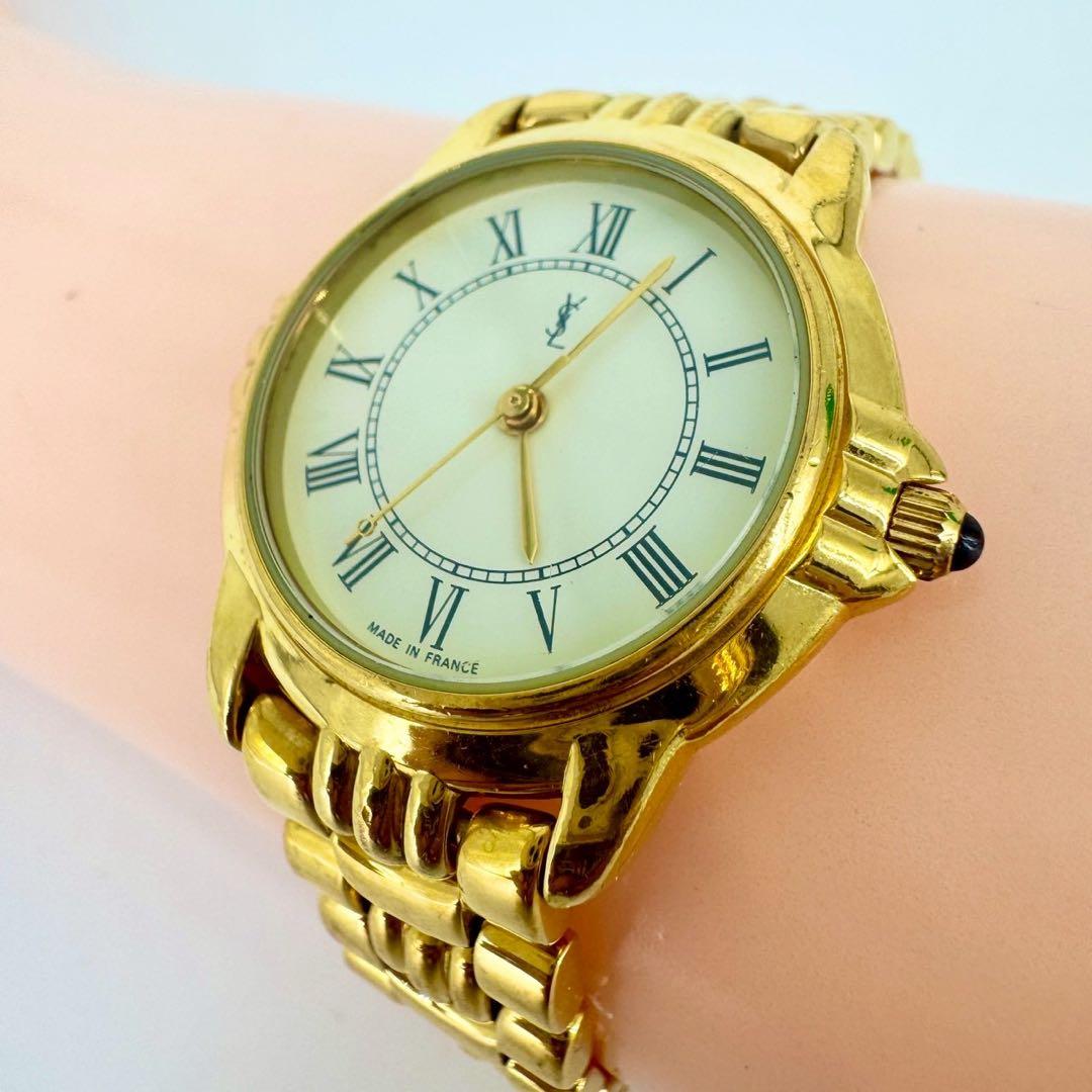 【新品電池】Yves Saint Laurent 腕時計 ゴールド レディース