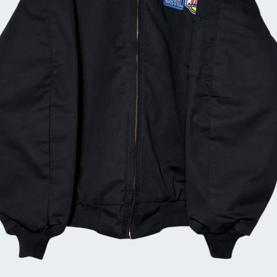 美品 USA古着 ワークジャケット ジップアップブルゾン 黒 L ジャンパー