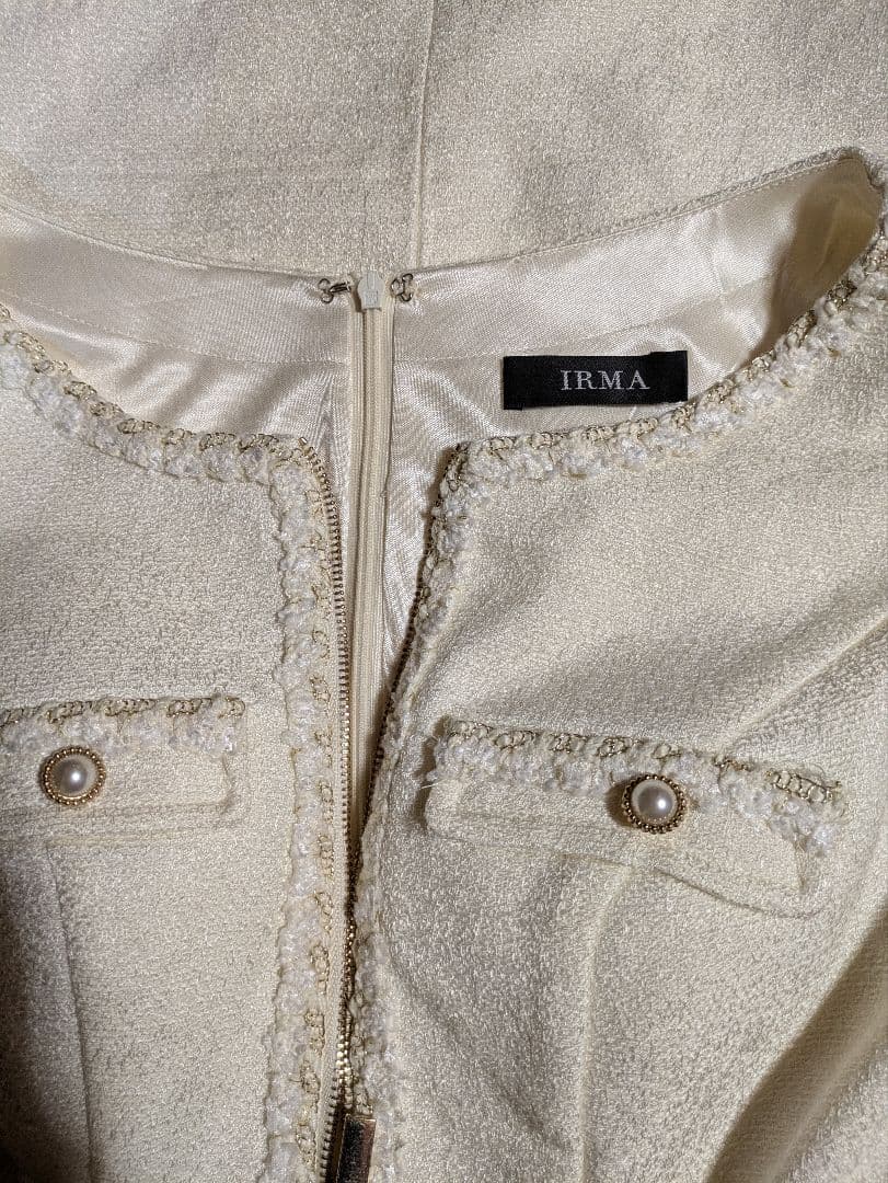 IRMAキャバドレス　アイボリー ノースリーブミニワンピース XSサイズ