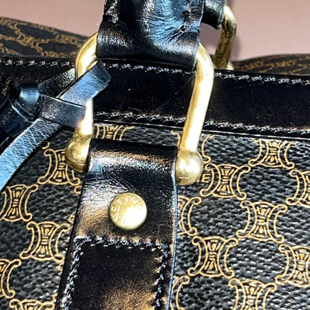 美品 CELINE セリーヌ マカダム ボストンバッグ ヴィンテージ 黒