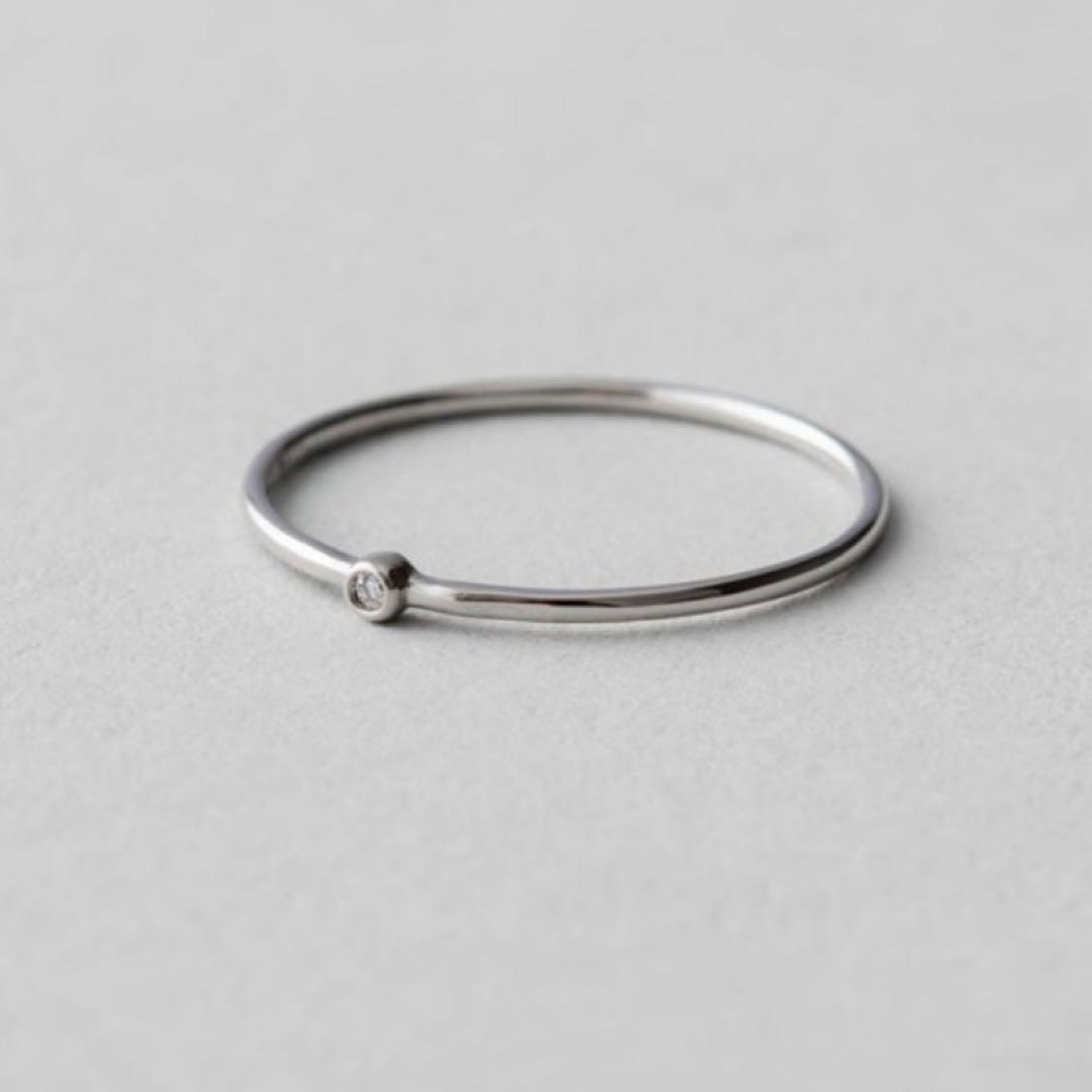 ete bijoux Pt900 スキニー ダイヤモンド リング 15号