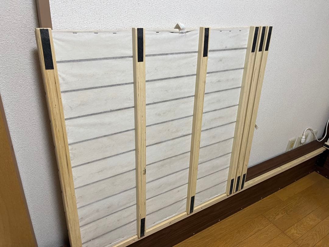 無印良品　ダブルベットフレーム　ヘッドボード付　マット下収納/引き出し収納あり