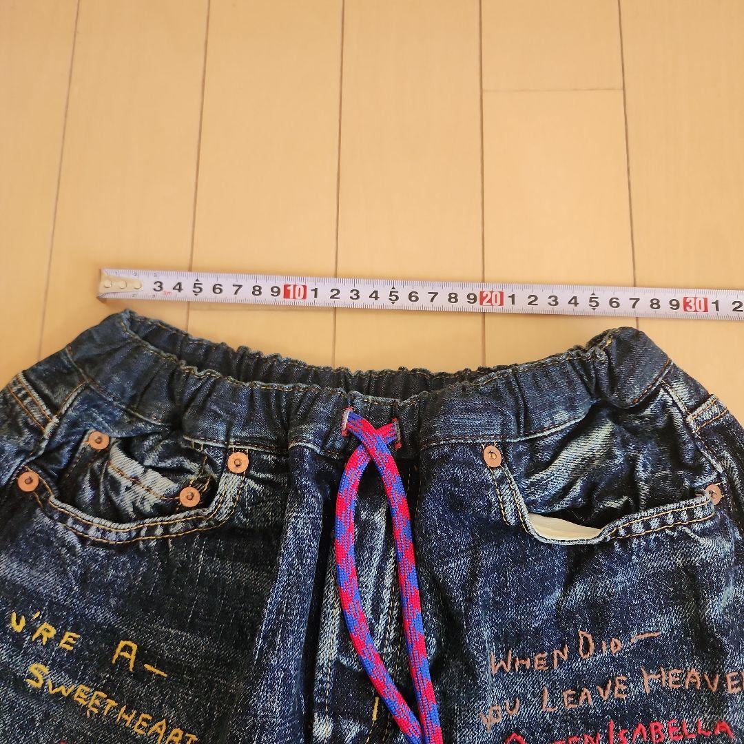 未使用品　デニム&ダンガリー　刺繍付きイージーデニムパンツ　01 150 SM