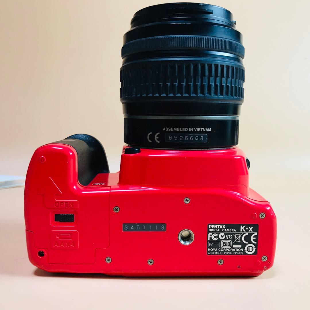 ペンタックス K-x 赤色⭐️Wi-Fi SD アダプター+単3電池4本付属