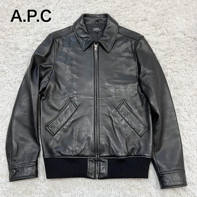 美品 A.P.C moto blouson レザージャケット 羊革 ブラック