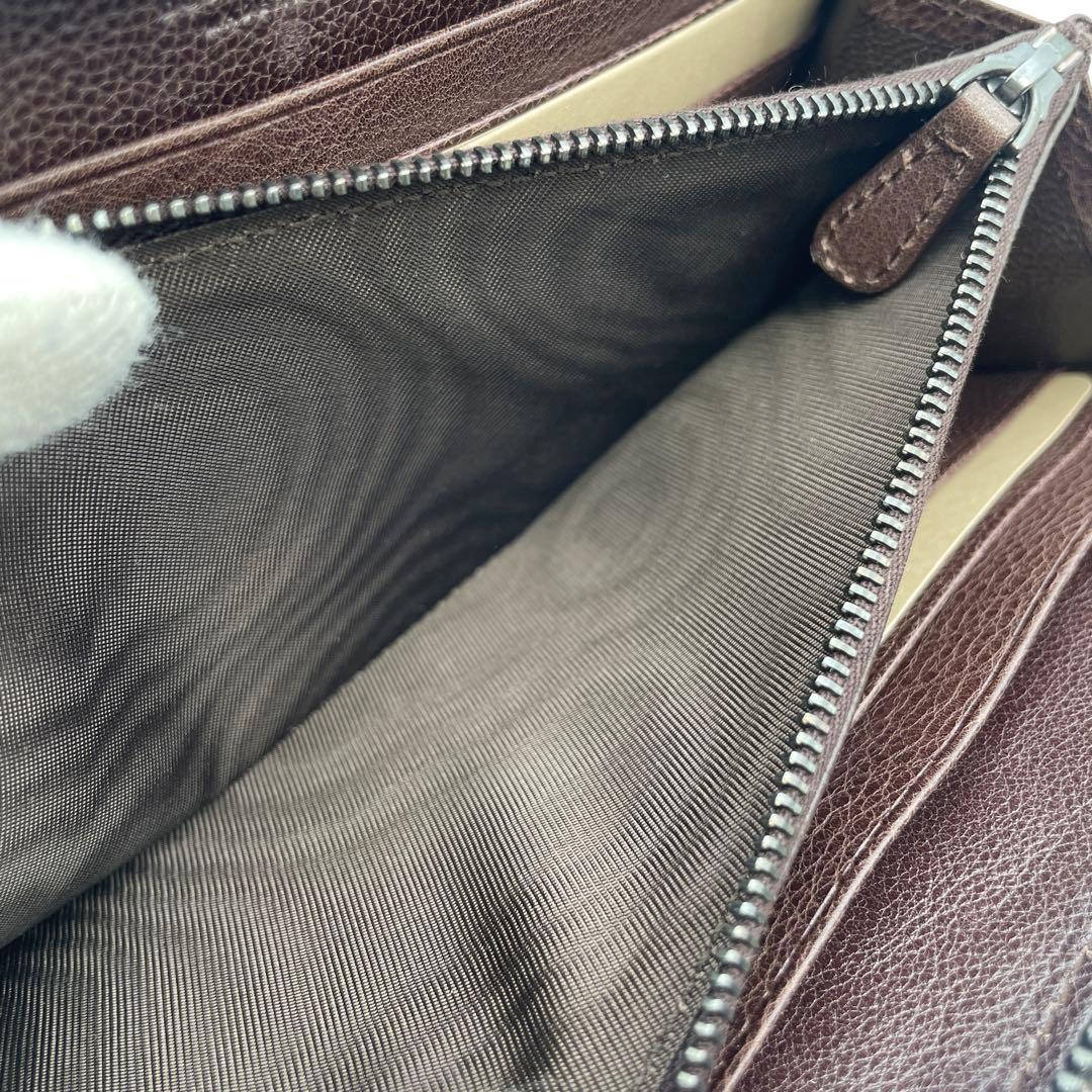 【美品】ボッテガヴェネタ　長財布　ラウンドジップ　ダークブラウン